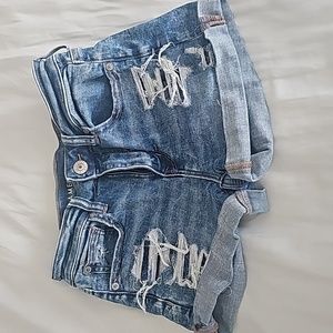 American Eagle Ripped Stretch Jean Shorts Size 2